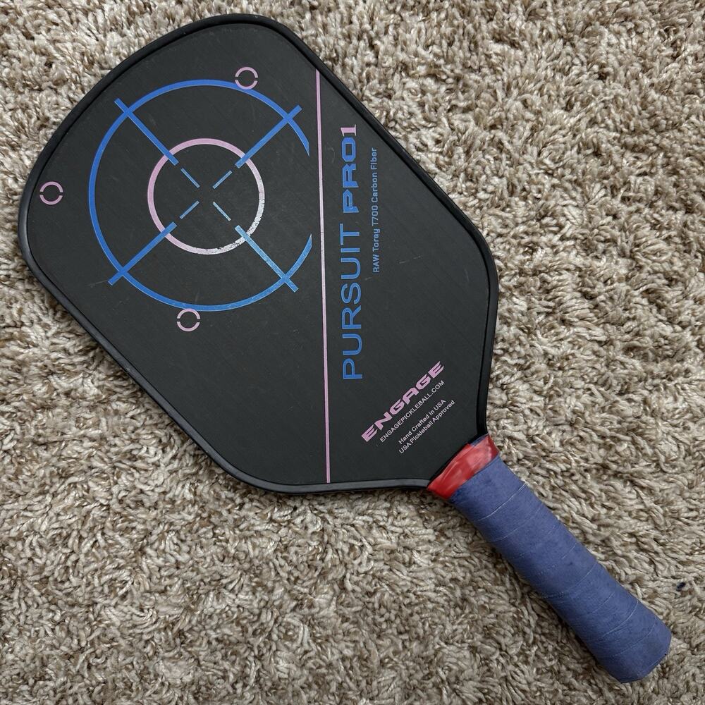 Engage Pursuit Pro1 Elongated Pickleball Paddle Raw T700 Carbon Fiber Light